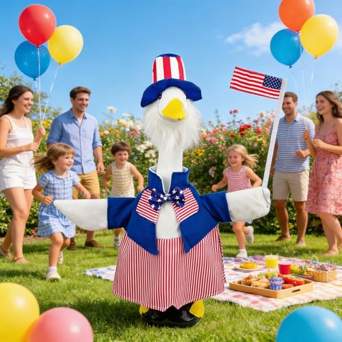 Patriotic 4th of July Goose Outfit for 23" Statue - Uncle Sam Costume
