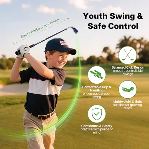 Complete Kids Golf Club Set for Ages 9-12 - Lightweight with Stand Bag