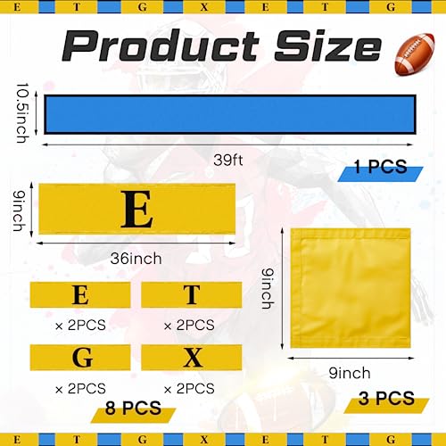 Adjustable Football Linemen Splits Marker - 39 FT Vinyl Yard Marker with 8 Letter Strips