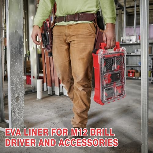 Gen 3 M12 Drill Driver and Accessories Organizer for Milwaukee 48-22-8435 Packout Tool Box - EVA Liner for Enhanced Protection(Black Liner Only - Box and Tools Not Included)