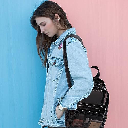 Black Clear Mini Backpack Stadium Approved 12x9x5 Small Transparent Bag for Events