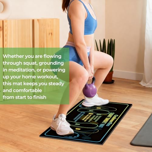 Non-Slip Squat Mat with Foot Position - Black 30'' x 13.8''