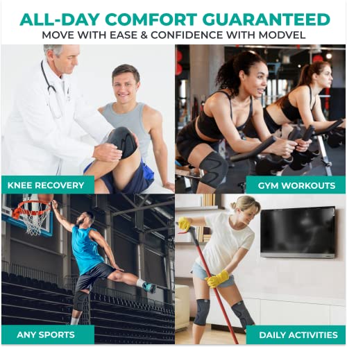 Compression Knee Brace - 2 Pack Support Sleeves for Pain Relief