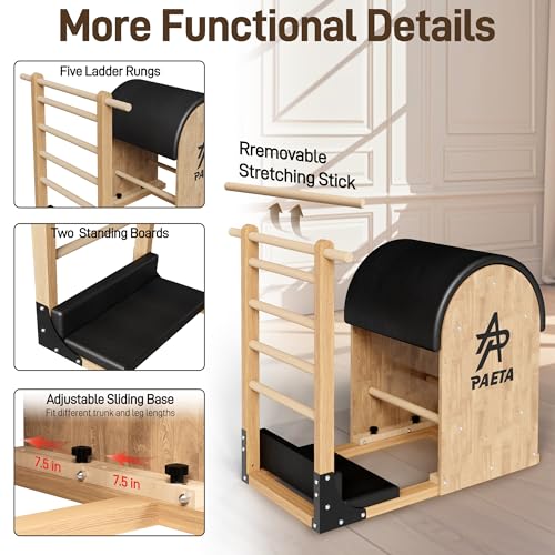Wooden Pilates Ladder Barrel - Spine Corrector for Home Workout