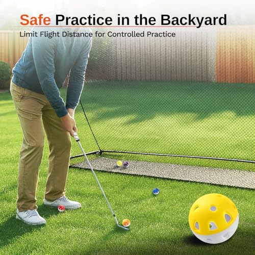 Wear-Resistant Practice Golf Balls - 20 Pack, High Visibility, Limited-Flight, 5 Colors