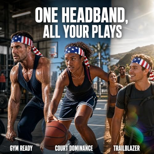 USA Flag Soccer Headband - Breathable Sweatband for Fans