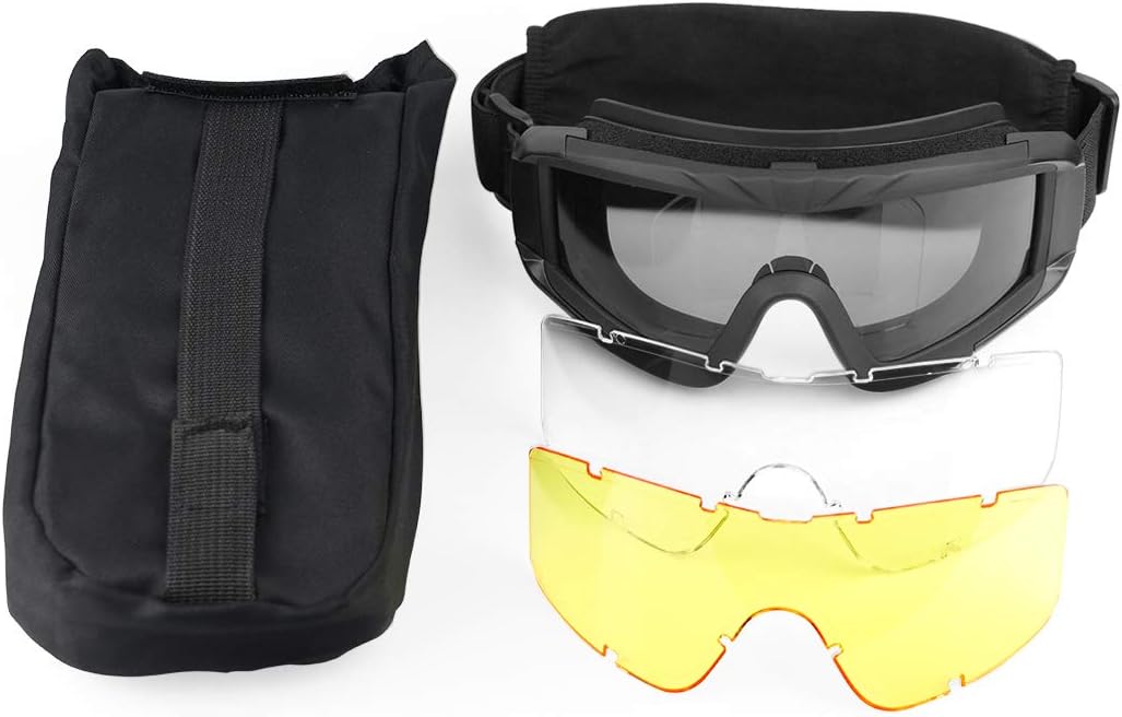 Xaegistac Airsoft Goggles - Tactical Safety Glasses with Anti-Fog Feature for Hunting & Cycling