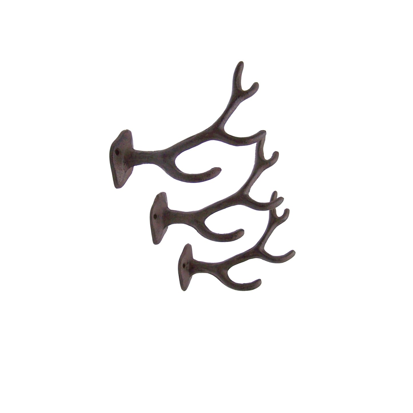 Wowser Antler Wall Hooks, Set of 3, Wall Mounted Decoration, Rustic Decor, 5.5 Inches (Brown)
