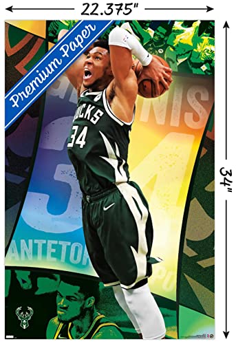 Trends International NBA Milwaukee Bucks Giannis Antetokounmpo 21 Poster Premium Unframed 34" x 22.4"