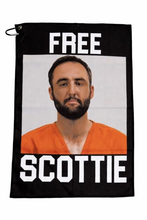 Golf Bag Towel - Funny Gift for Men - Birthday Gifts - Golf Accessories - Scottie Design - Microfiber- Fast Drying - Clip Included