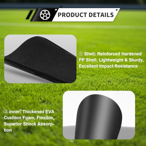 Extra Mini Soccer Shin Guards - Lightweight Protective Pads - Black