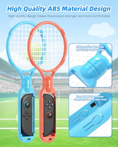 Tennis Rackets for Nintendo Switch 2 Joy-Con - Blue/Orange