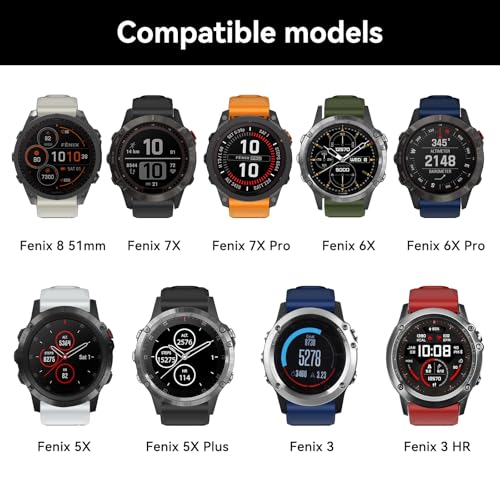 26mm Replacement Band for Garmin Fenix 8 - Red Black
