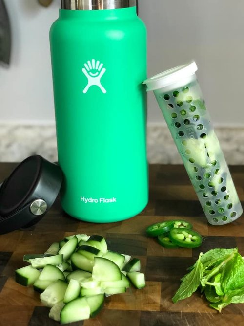 FlavorFuze Pod - Fruit Infuser Insert with Two Lids, Compatible with Hydro Flask, Iron Flask, Takeya, ThermoFlask and Similar Wide Mouth Bottles (White)