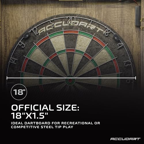 Regulation 18" Sisal Dartboard Cabinet Set with LED Lighting