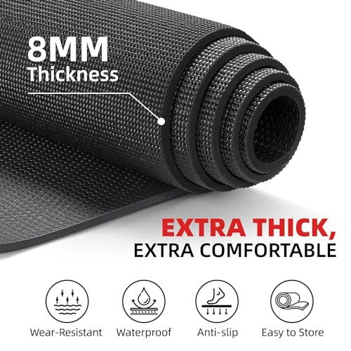 Extra Large Exercise Mat 8'x6' - Thick Workout Mat for Home Gym