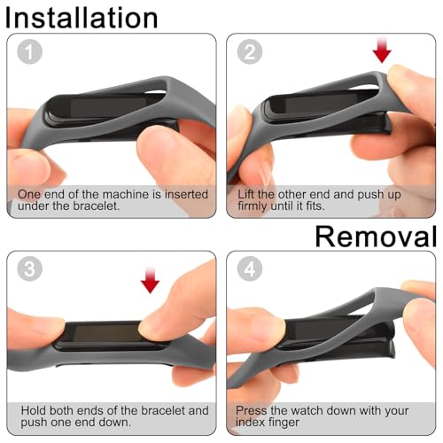 Silicone Sport Replacement Bands for Samsung Galaxy Fit 2 - Black, Dark Grey, Navy Blue