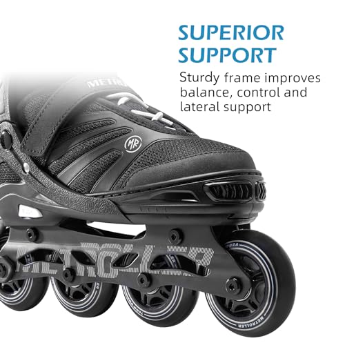 Adjustable Inline Skates for Adults - Comfortable White, X-Large