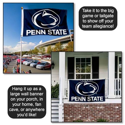 Penn State Nittany Lions Large College Flag - 3'x5' Durable Polyester