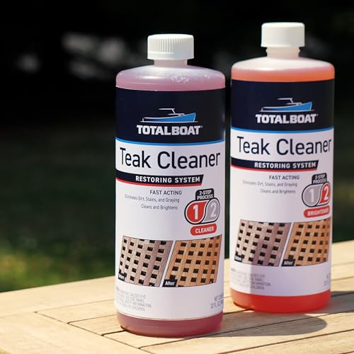 TotalBoat Teak Cleaner & Brightener Kit - 2 Qt (64 Fl Oz) for Boats & Outdoor Furniture
