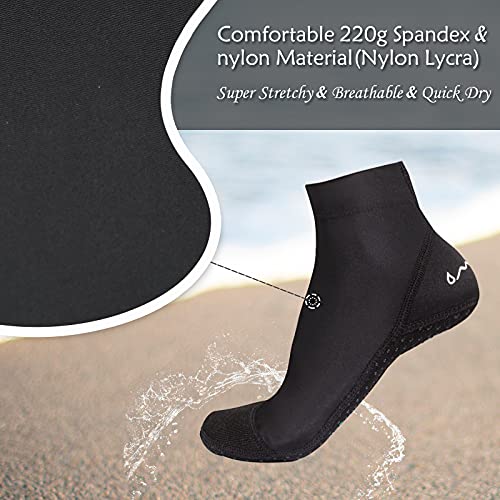 Water Socks Sand Proof Booties Quick Dry Swim Dive Socks - Black