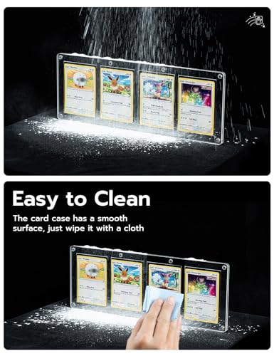 Universal Magnetic Acrylic Game Card Case - 4 Slot Holder for Standard Cards
