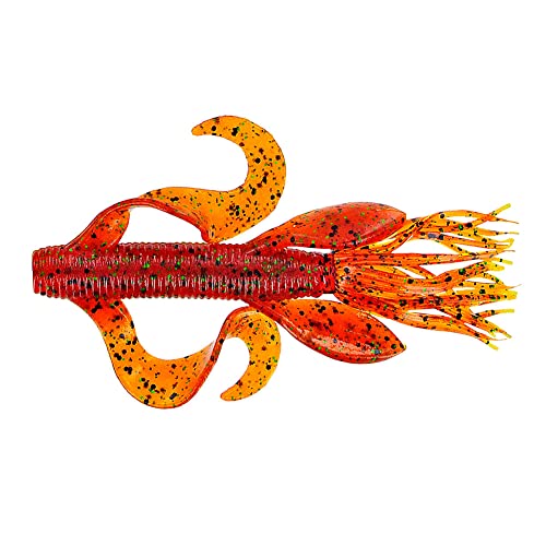 4" Kreature Soft Bait - Pumpkin w/ Black & Green Flake (7-Pack)