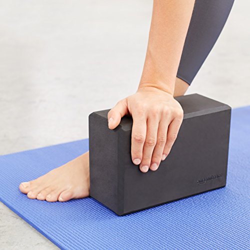 Non-Slip Yoga Blocks Set of 2 - 4" x 9" x 6" - Black