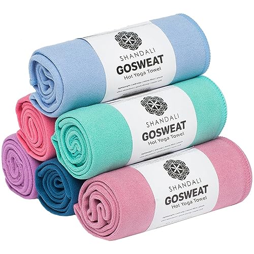 Non-Slip Hot Yoga Towel - Super-Absorbent Microfiber, Gray - 72" x 26.5"