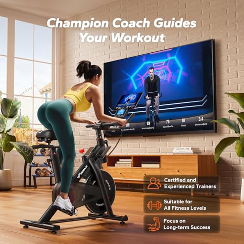Magnetic Exercise Bike for Home Gym - Low Noise, 350 lbs Capacity - Red