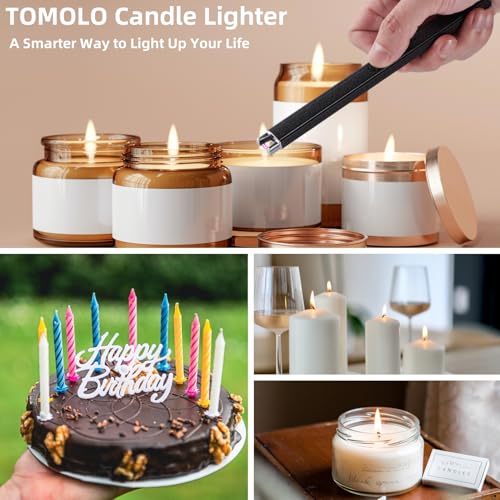 Electric Candle Lighter Set - Rechargeable, Windproof, 2-Pack (Silver & Black)
