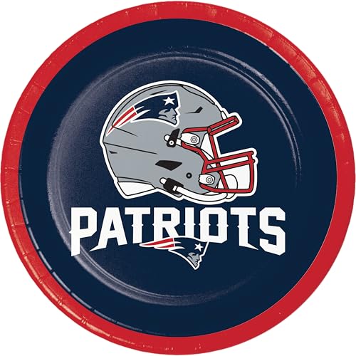 New England Patriots Dessert Plates - 48 Count, 7" Round