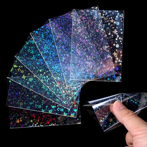 200 Pcs Laser Flashing Holographic Photo Card Sleeves Love