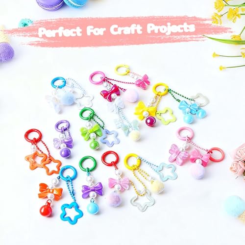 48-Pack Multicolor 1-Inch Round Carabiner Clips - Durable Metal Key Rings