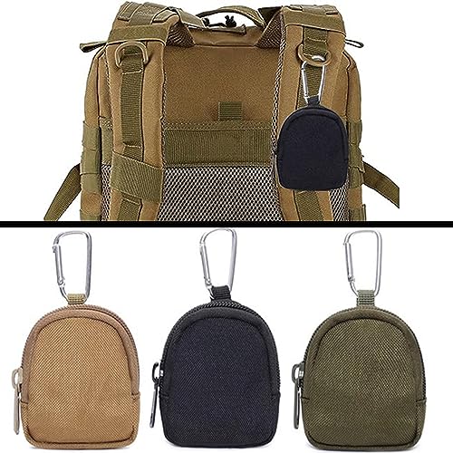 Mini Tactical Coin Purse - EDC Keychain Organizer Pouch - Black
