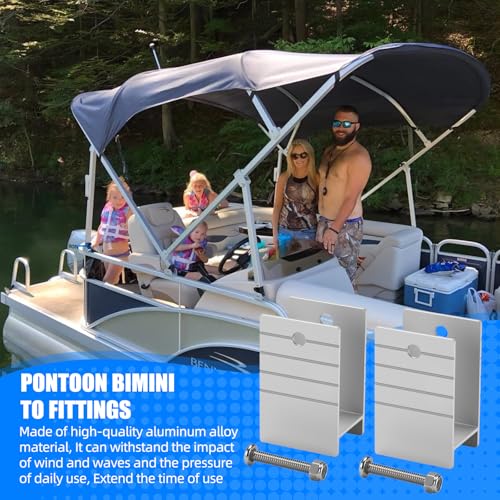 Extra Tall H-Bracket for Pontoon Boats - 1-1/4" Aluminum (2 Pack)