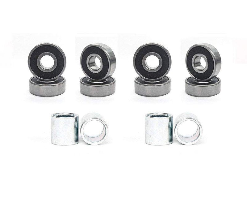 RaceBon 52mm Skateboard Wheels Hardness 95A Polyurethane Trick Skating Wheel Free 608 Bearings and Spacers Set of 4 (Black)