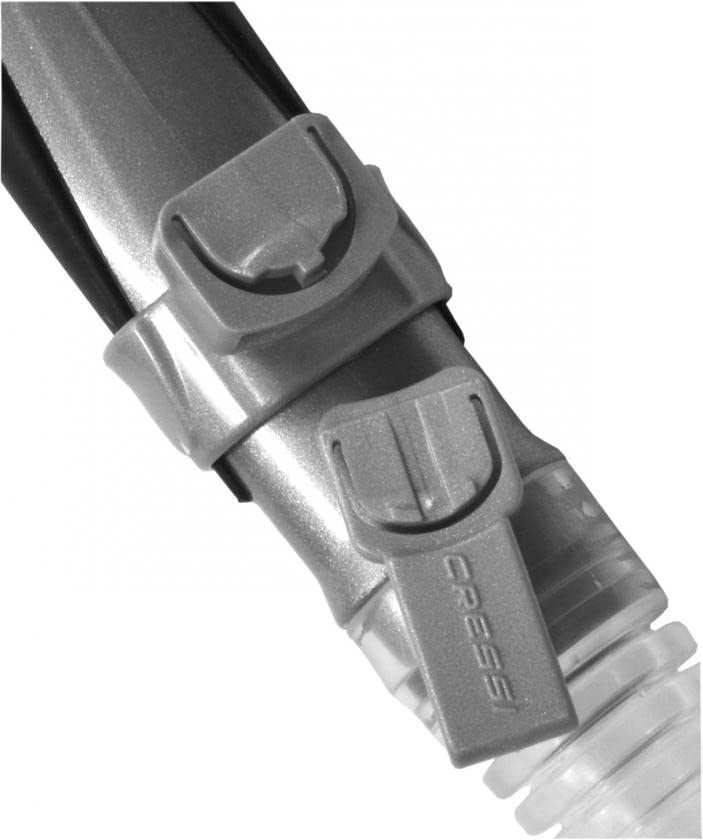 Cressi Adult Foldable Dry Snorkel - Alpha Ultra Dry, Black/White, Made in Italy
