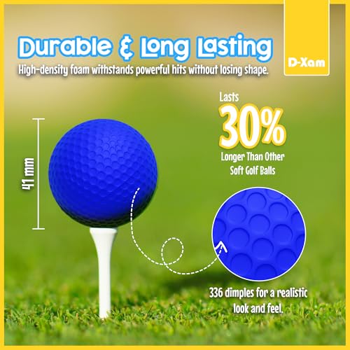 Foam Golf Balls - 15 Pack Multicolor, Soft & Durable for Indoor/Outdoor Practice