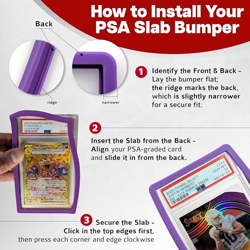 PSA Slab Bumper - Secure Fit TPU Protector for Graded Cards, Frost - 1 Pack