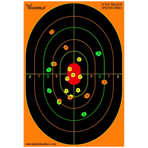 Bullseye Splatter Paper Targets - 25 Pack - 12x18 Inch