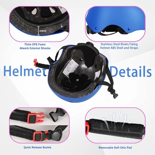Adjustable Kids Bike Helmet Set - Small 18.9"-21.3" - Blue