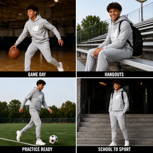 New Balance Boys 2-Piece Fleece Hoodie & Jogger Sweatpants Set (8-20)
