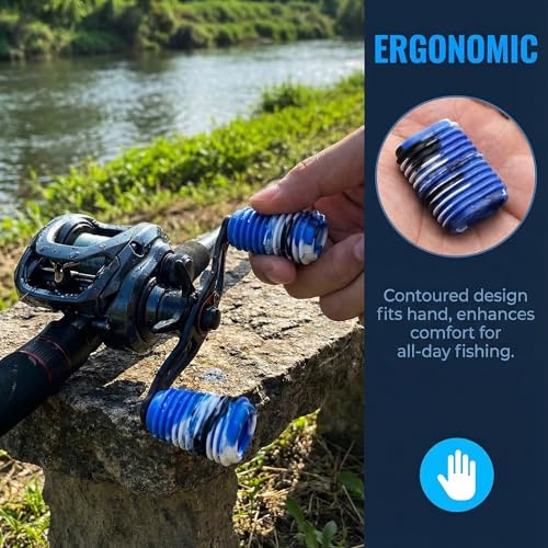 9-Pack Non-Slip Fishing Reel Handle Grip Covers - Camouflage