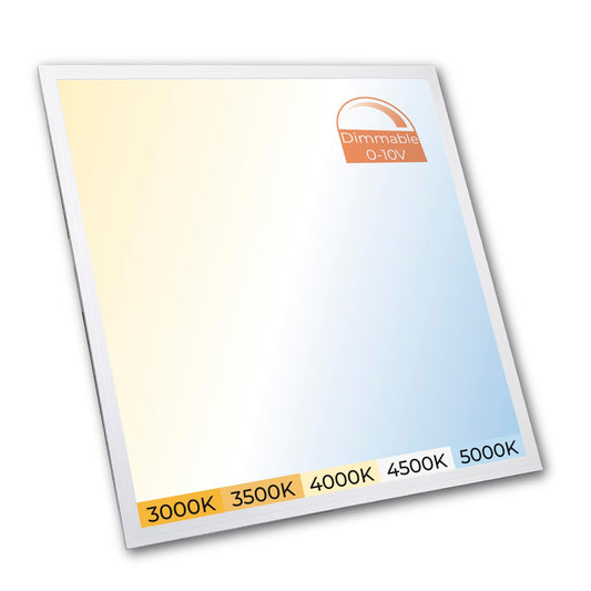 LED ATOMANT 2x2 LED Flat Recessed Panel Light 48W 5000LM, 5 CCT Selectable 3000K/3500K/4000K/4500K/5000K, Power Selectable 30W to 48W, Dimmable with 0-10V Dimmer