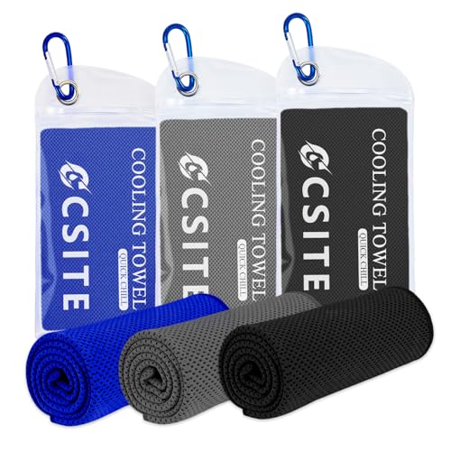 CSITE 3 Pack Cooling Towels (47"x12") for Neck and Face, Ice Towel
