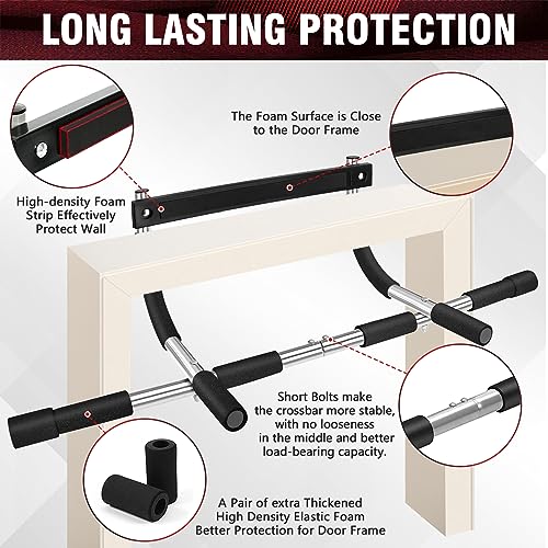 Pull Up Bar for Doorway - Portable Strength Training Bar - Silver