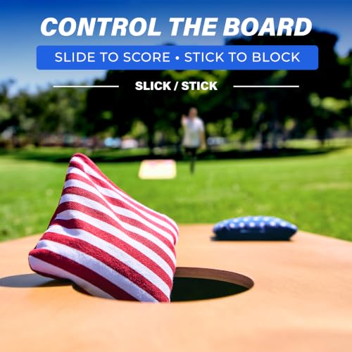 GoSports Dual Sided Cornhole Bean Bags - 6x6 Regulation 16oz (Set of 8) Stars and Stripes