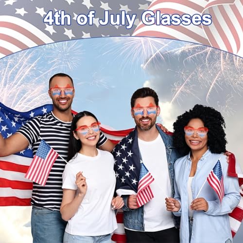 Rimless Star Shaped Sunglasses - 2 Pair Set - Red White and Blue