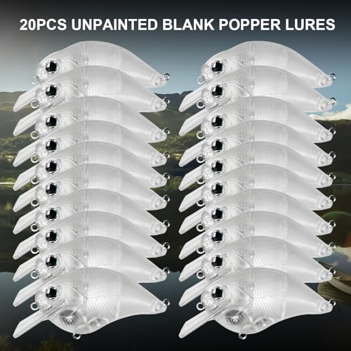 Ghanneey 20pcs Unpainted Fishing Lure Blanks 0.5oz/14g DIY Crankbaits Kit